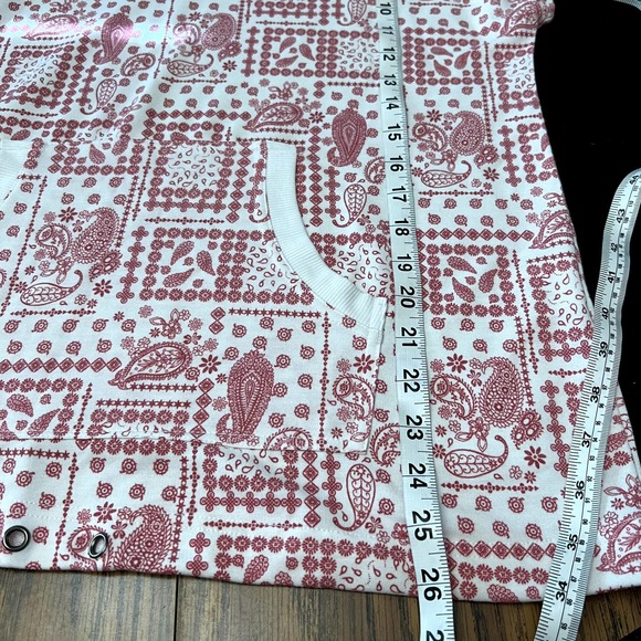 Jane and Delancey hooded sweatshirt short sleeve top red white medium - Picture 6 of 6